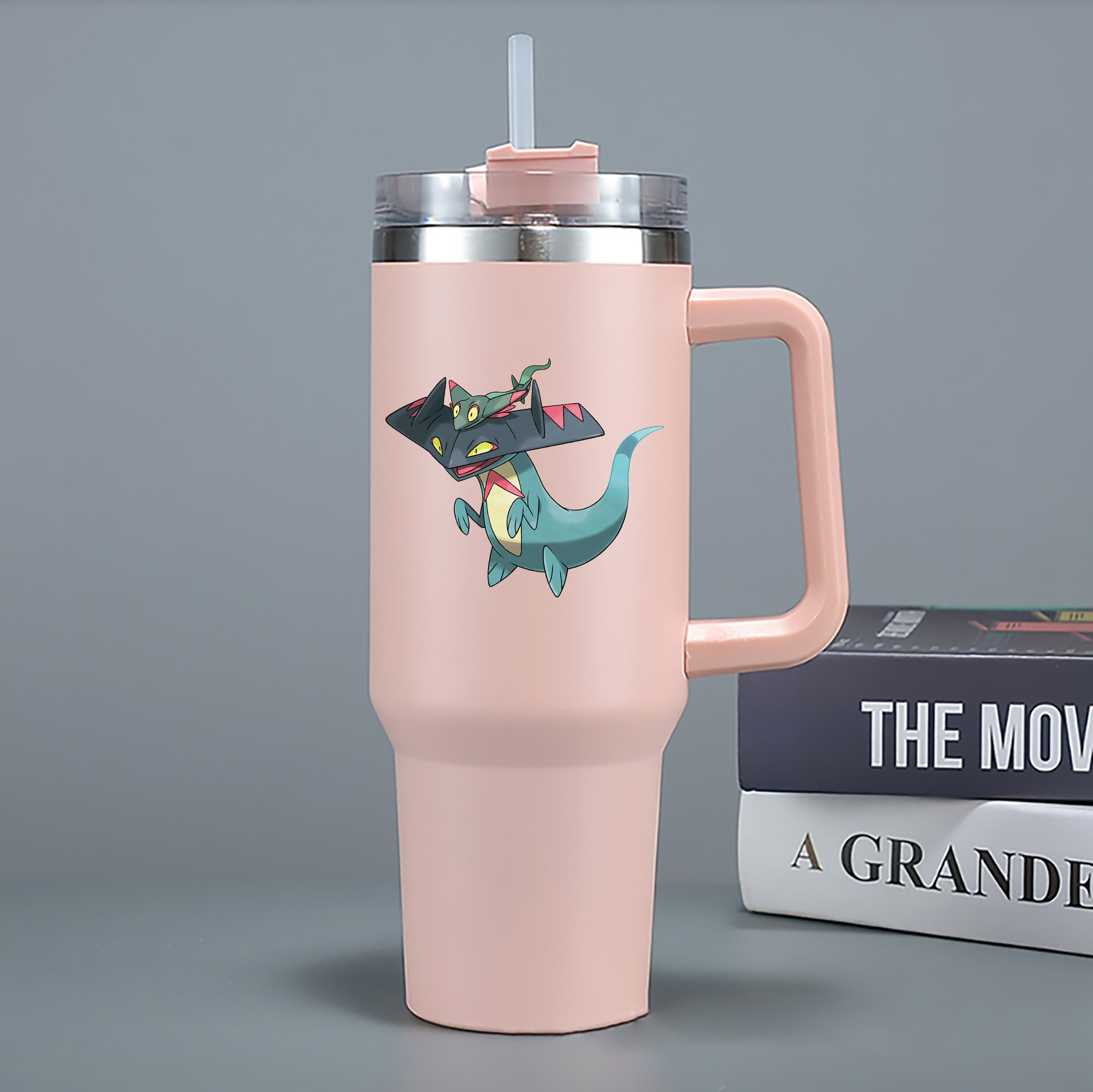 （画像用） ポケットモンスター Pokémon 1200mL車用タンブラー - クリスタルステッカー（プラスチックストロー付き）